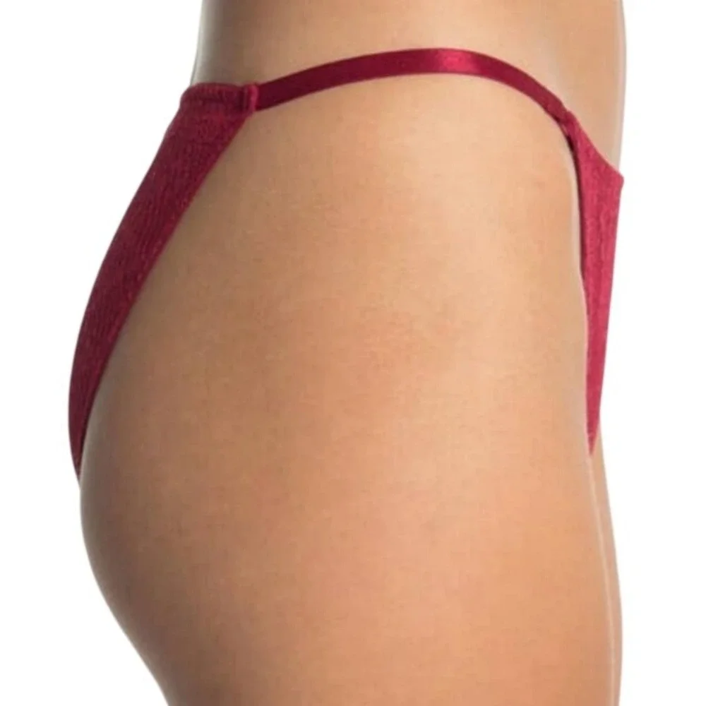 Free People Tameeka High Waist Lace Undie Berry Electric Red XS NEW